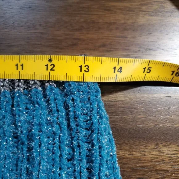 Mixit Knit Skirt - Teal & Silver Sparkle One Size - Picture 6 of 7